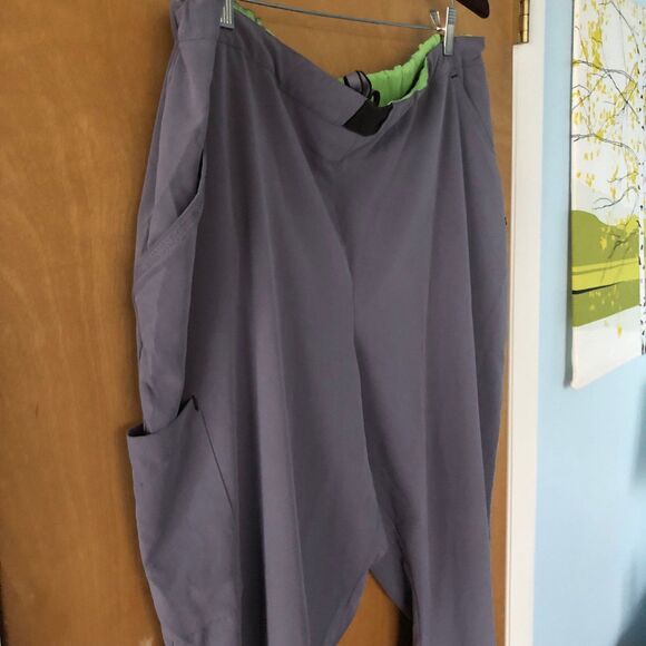 Jockey Relaxed Fit Drawstring Scrub Pants in Pewter w/Lime Green Detail 2X - Picture 3 of 7